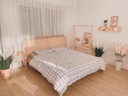 Giường SOHO đan mắt cáo màu gỗ (GI1)